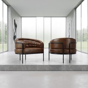 Loungesessel Sessel Leder Braun