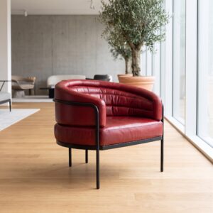 Loungesessel Sessel Leder Rot