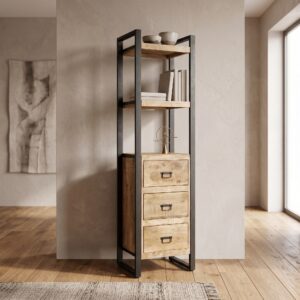 Hochschrank Regal Mangoholz 0,55 m