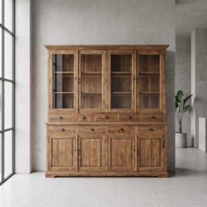Vitrine Bücherschrank Teakholz 2,10 m