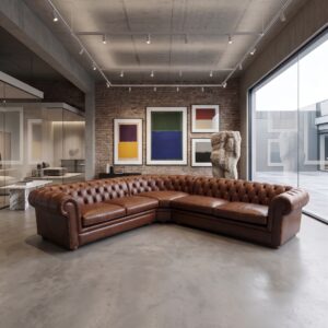 Chesterfield Sofa Eckcouch Ecksofa Braun 2,90 m x 2,80 m