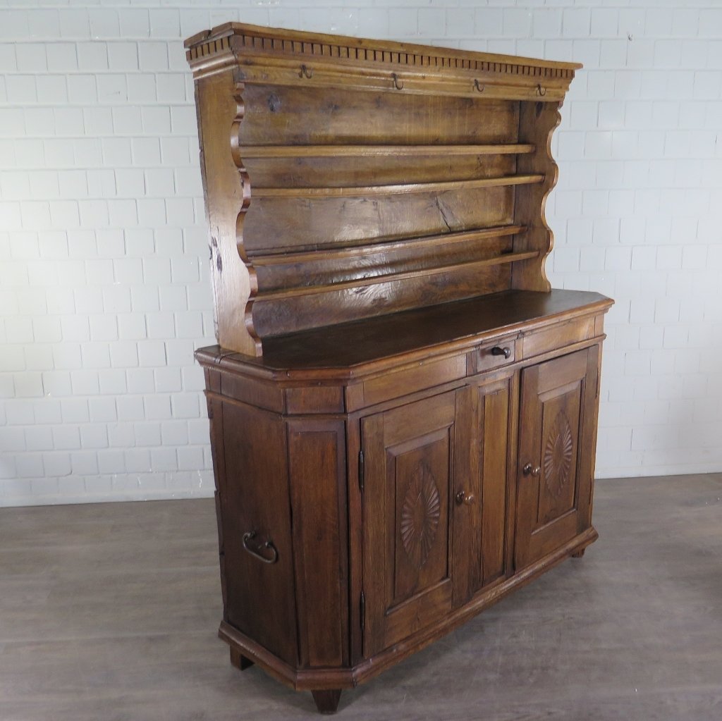 Tellerschrank Buffetschrank Barock 1700 Eiche – Bild 4