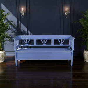 Truhenbank Küchenbank Blau 1,86 m Kiefer