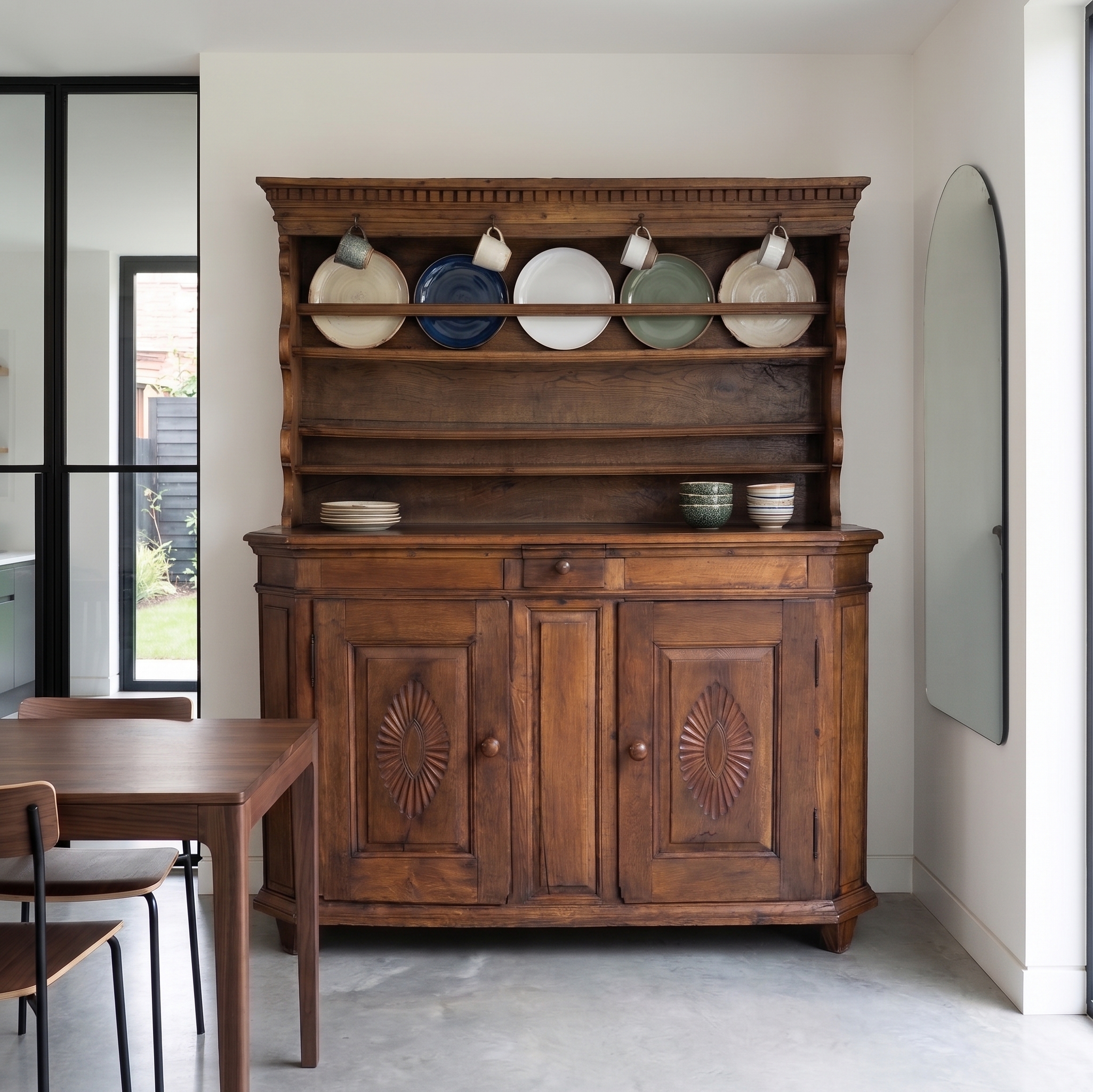 Tellerschrank Buffetschrank Barock 1700 Eiche – Bild 2