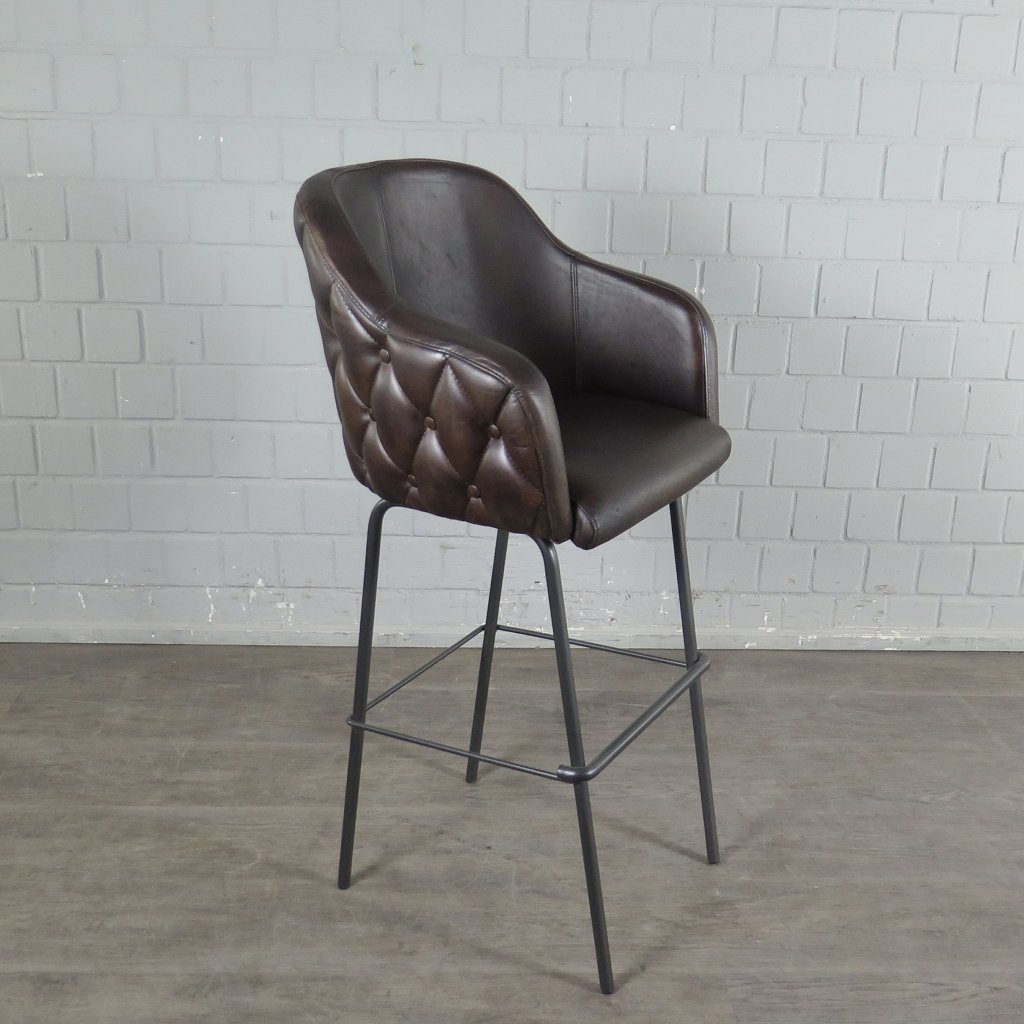 Barhocker Barstuhl Braun Leder – Bild 4