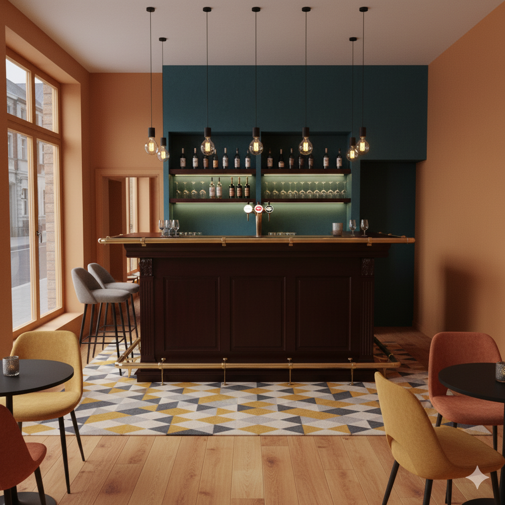 Empire Bar Theke Tresen Mahagoni 2,30 m – Bild 2