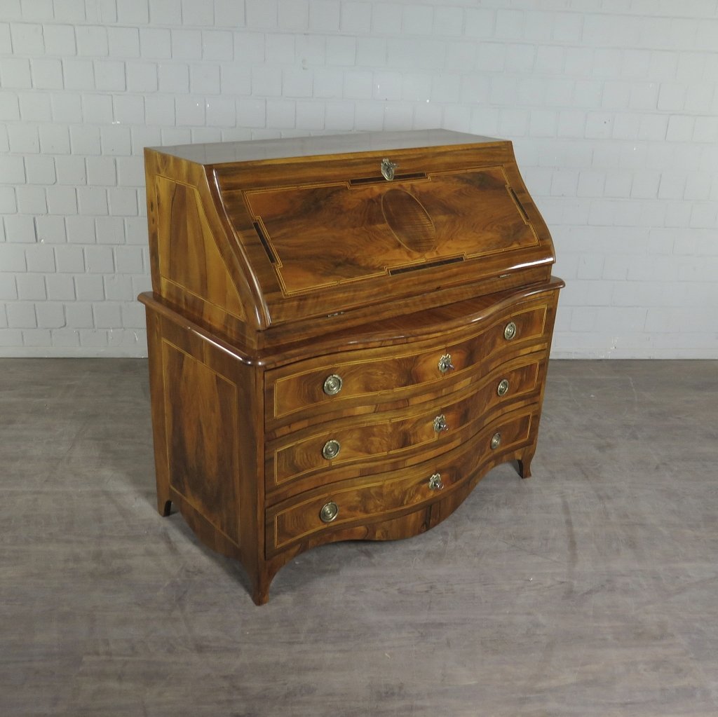 Sekretär Schrägklappensekretär Hopfengärtner 1790 Nussbaum – Bild 5