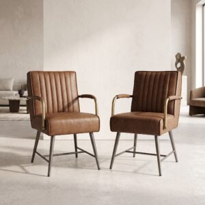Retro Design Stuhl Esszimmerstuhl Cognac Setpreis