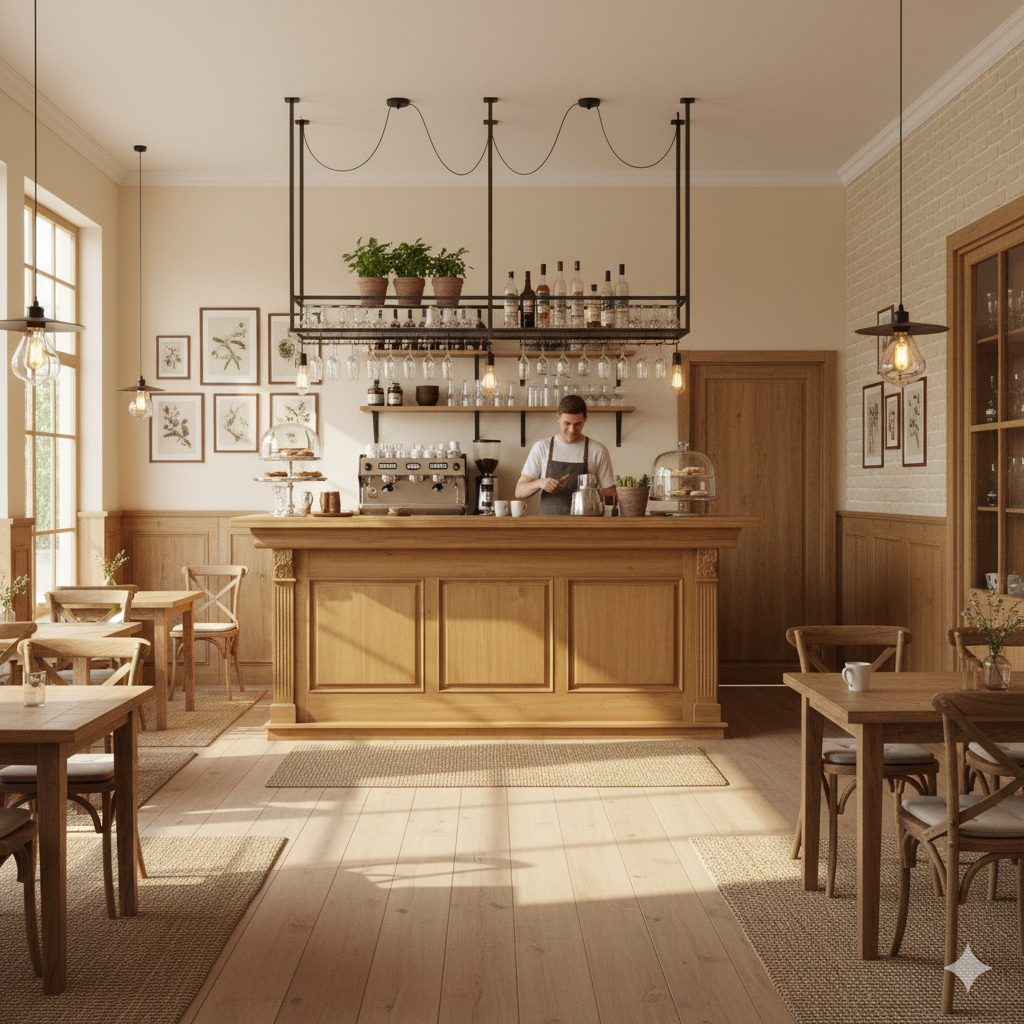 Empire Bar Theke Tresen Teakholz 2,70 m – Bild 2