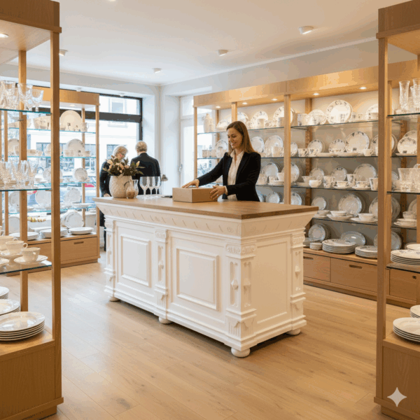 Theke Tresen Bella Elegance 2,00 m Teakholz – Bild 2