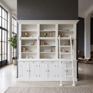 Bibliotheksschrank Wandregal 2,40 m Teakholz