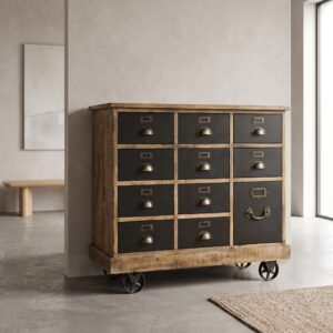 Apothekerschrank Kommode Mangoholz 1,00 m