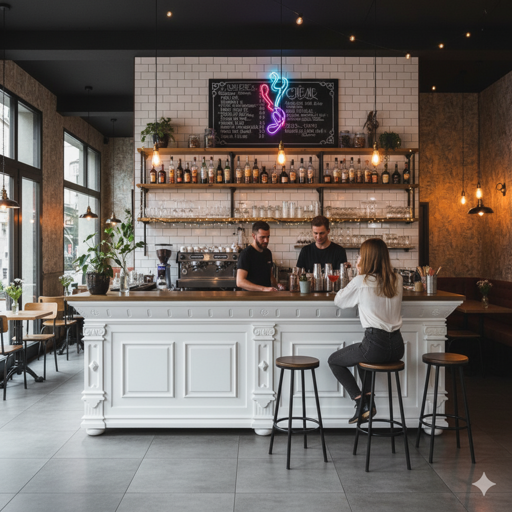 Theke Tresen Bella Elegance 2,60 m Teakholz – Bild 2