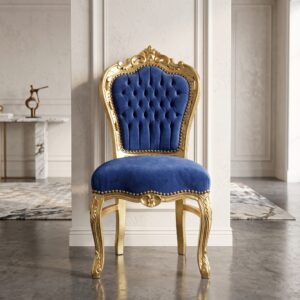 Barockstuhl Stuhl Blau-Gold