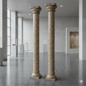 Säulen Säule Pfeiler 1910 Teakholz Set