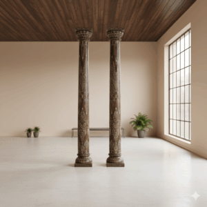 Säulen Säule Pfeiler 1910 Teakholz Set