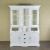 Buffetschrank Vitrine 1,67 m Teakholz Weiß – Bild 2