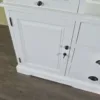 Buffetschrank Vitrine 1,67 m Teakholz Weiß – Bild 10