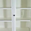 Buffetschrank Vitrine 1,67 m Teakholz Weiß – Bild 16