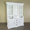 Buffetschrank Vitrine 1,67 m Teakholz Weiß