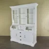 Buffetschrank Vitrine 1,67 m Teakholz Weiß – Bild 3