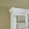 Buffetschrank Vitrine 1,67 m Teakholz Weiß – Bild 6