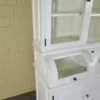 Buffetschrank Vitrine 1,67 m Teakholz Weiß – Bild 7