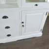 Buffetschrank Vitrine 1,67 m Teakholz Weiß – Bild 12