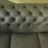 Chesterfield Couchgarnitur Grau 3-2 Leder – Bild 12