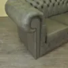 Chesterfield Couchgarnitur Grau 3-2 Leder – Bild 14