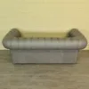Chesterfield Couchgarnitur Grau 3-2 Leder – Bild 16