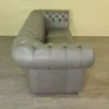 Chesterfield Couchgarnitur Grau 3-2 Leder – Bild 15