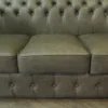 Chesterfield Couchgarnitur Grau 3-2 Leder – Bild 10