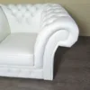 Chesterfield Sessel Leder Weiß – Bild 3