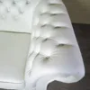 Chesterfield Sessel Leder Weiß – Bild 4