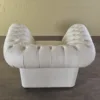 Chesterfield Sessel Leder Weiß – Bild 5