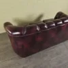 Chesterfield Couchgarnitur Rot-Schwarz 3-1-1 Leder – Bild 14