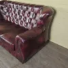 Chesterfield Couchgarnitur Rot-Schwarz 3-1-1 Leder – Bild 4