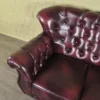 Chesterfield Couchgarnitur Rot-Schwarz 3-1-1 Leder – Bild 7