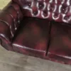 Chesterfield Couchgarnitur Rot-Schwarz 3-1-1 Leder – Bild 9