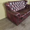 Chesterfield Couchgarnitur Rot-Schwarz 3-1-1 Leder – Bild 10