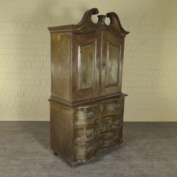Schrank Aufsatzschrank Barock 1760 Eiche – Bild 3
