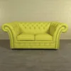 Chesterfield Sofa Couch Leder Gelb 1,80 m – Bild 2