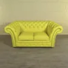 Chesterfield Sofa Couch Leder Gelb 1,80 m – Bild 13
