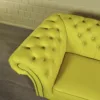 Chesterfield Sofa Couch Leder Gelb 1,80 m – Bild 5