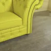Chesterfield Sofa Couch Leder Gelb 1,80 m – Bild 10