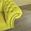 Chesterfield Sofa Couch Leder Gelb 1,80 m – Bild 9