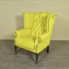 Chesterfield Sessel Leder Gelb – Bild 13