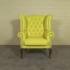Chesterfield Sessel Leder Gelb – Bild 3