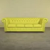 Chesterfield Sofa Couch Leder Gelb 2,40 m – Bild 3